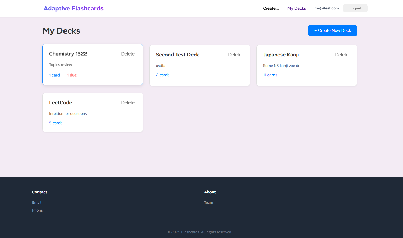 Flashcards Review Platform